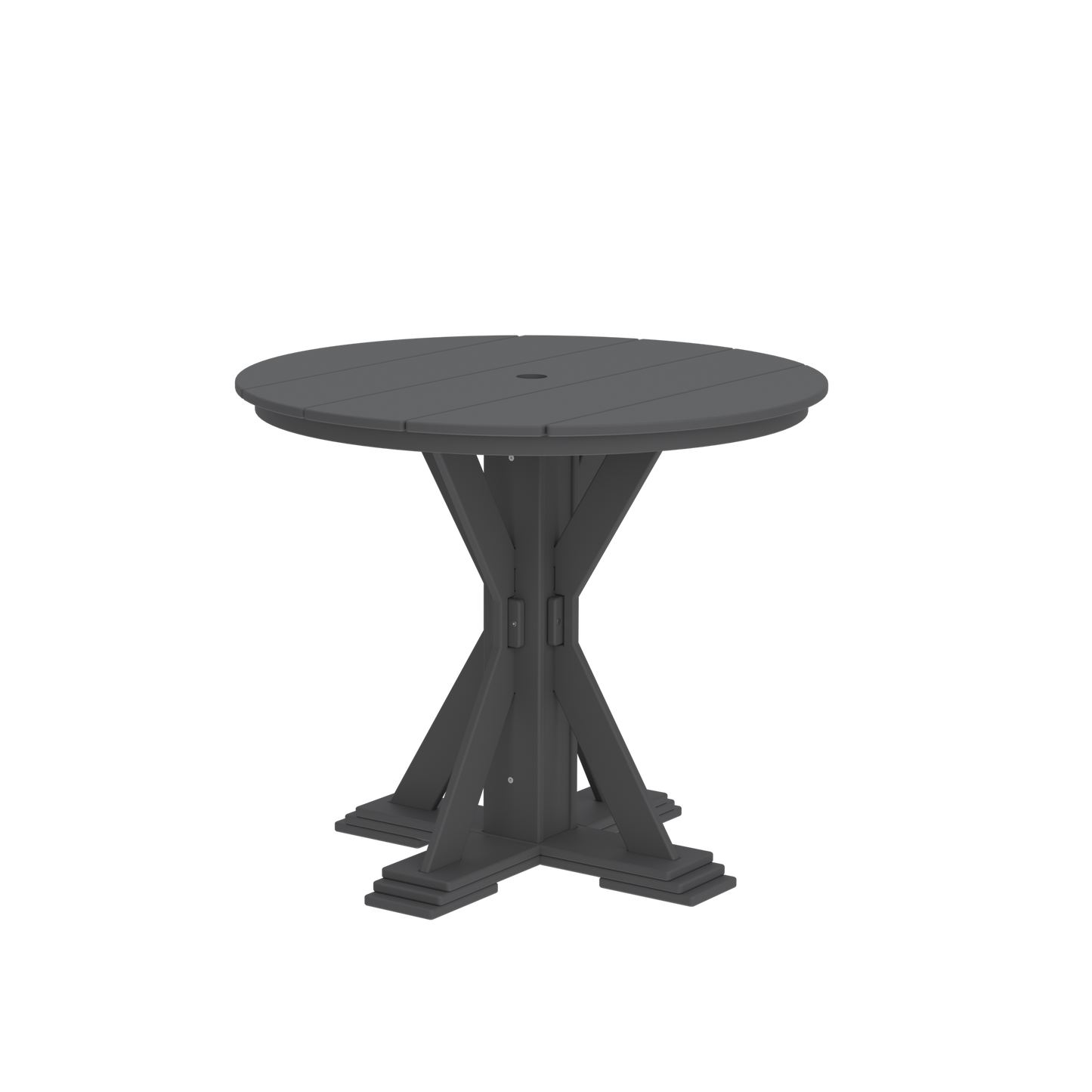 Modern Outdoor X-Base Round Pub Table 42"Wx42"Dx36"H