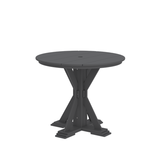 Modern Outdoor X-Base Round Pub Table 42"Wx42"Dx36"H