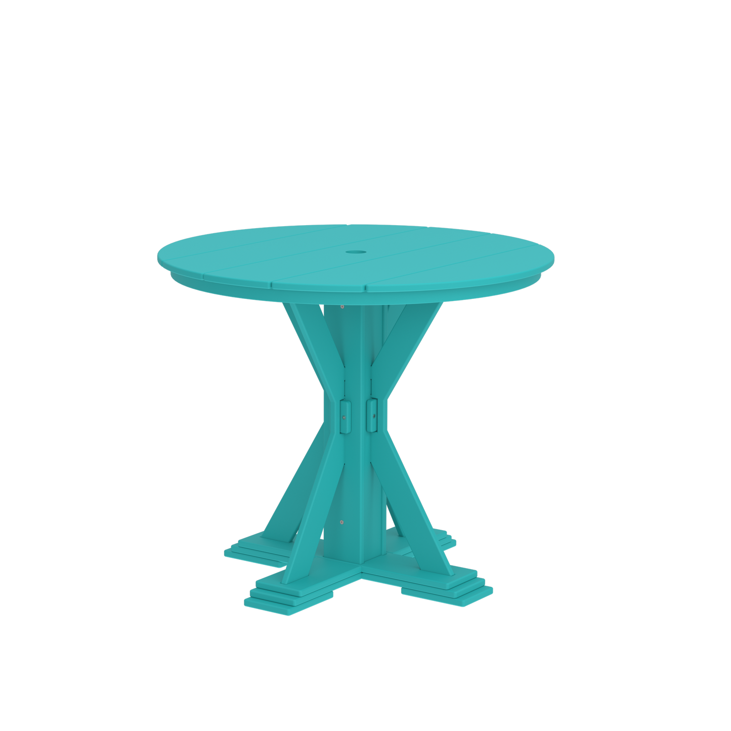 Modern Outdoor X-Base Round Pub Table 42"Wx42"Dx36"H
