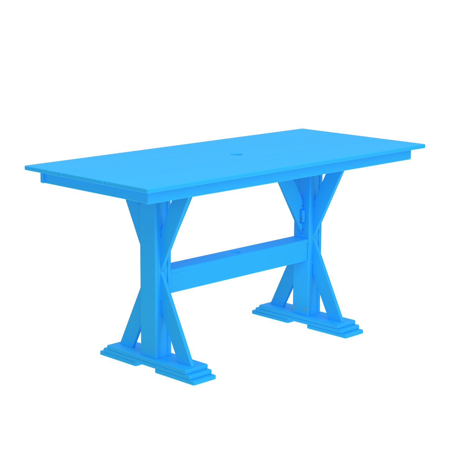 Modern Outdoor X-Base Pub Table 72"Wx32"Dx36"H
