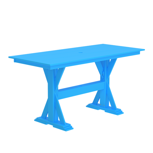 Modern Outdoor X-Base Pub Table 72"Wx32"Dx36"H