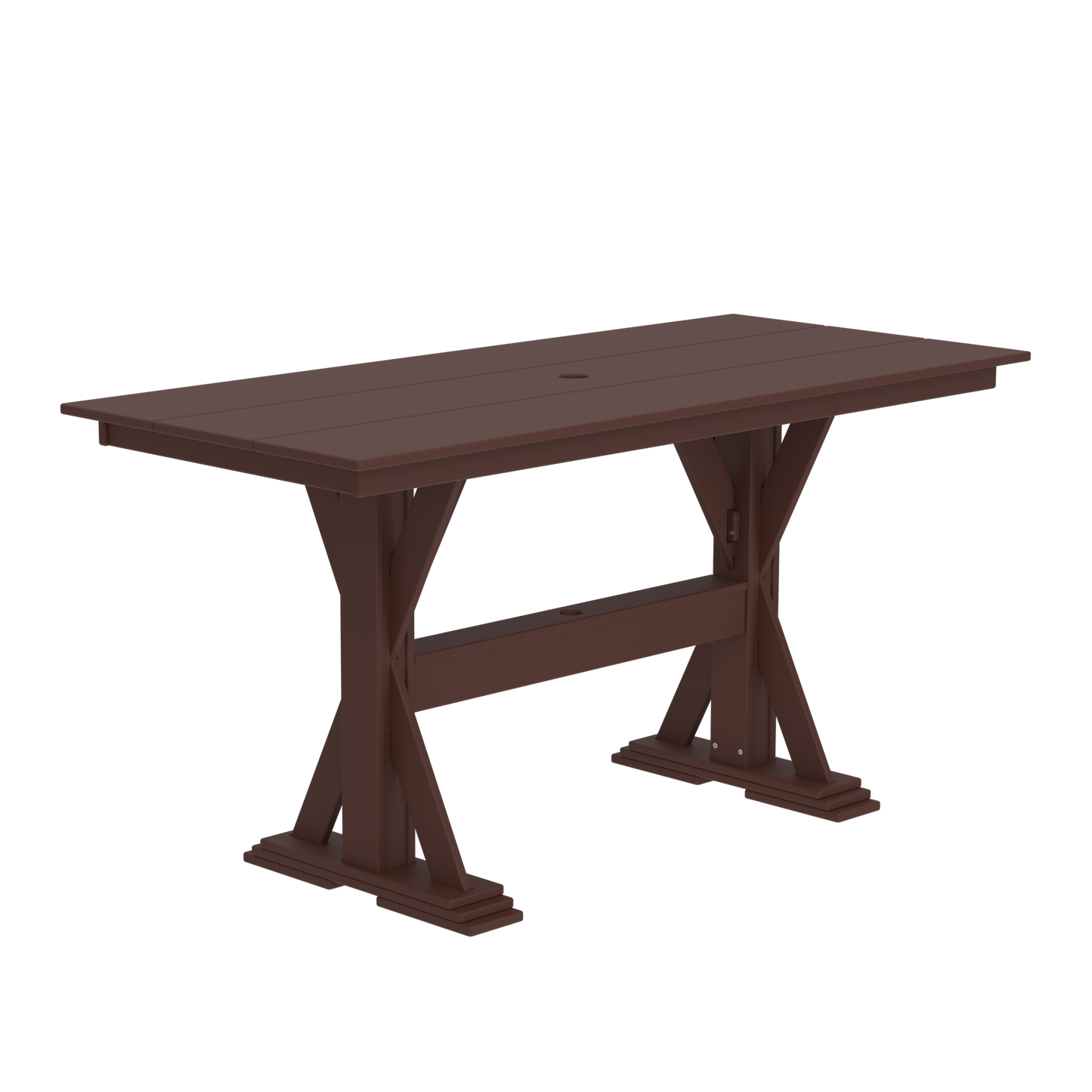 Modern Outdoor X-Base Pub Table 72"Wx32"Dx36"H
