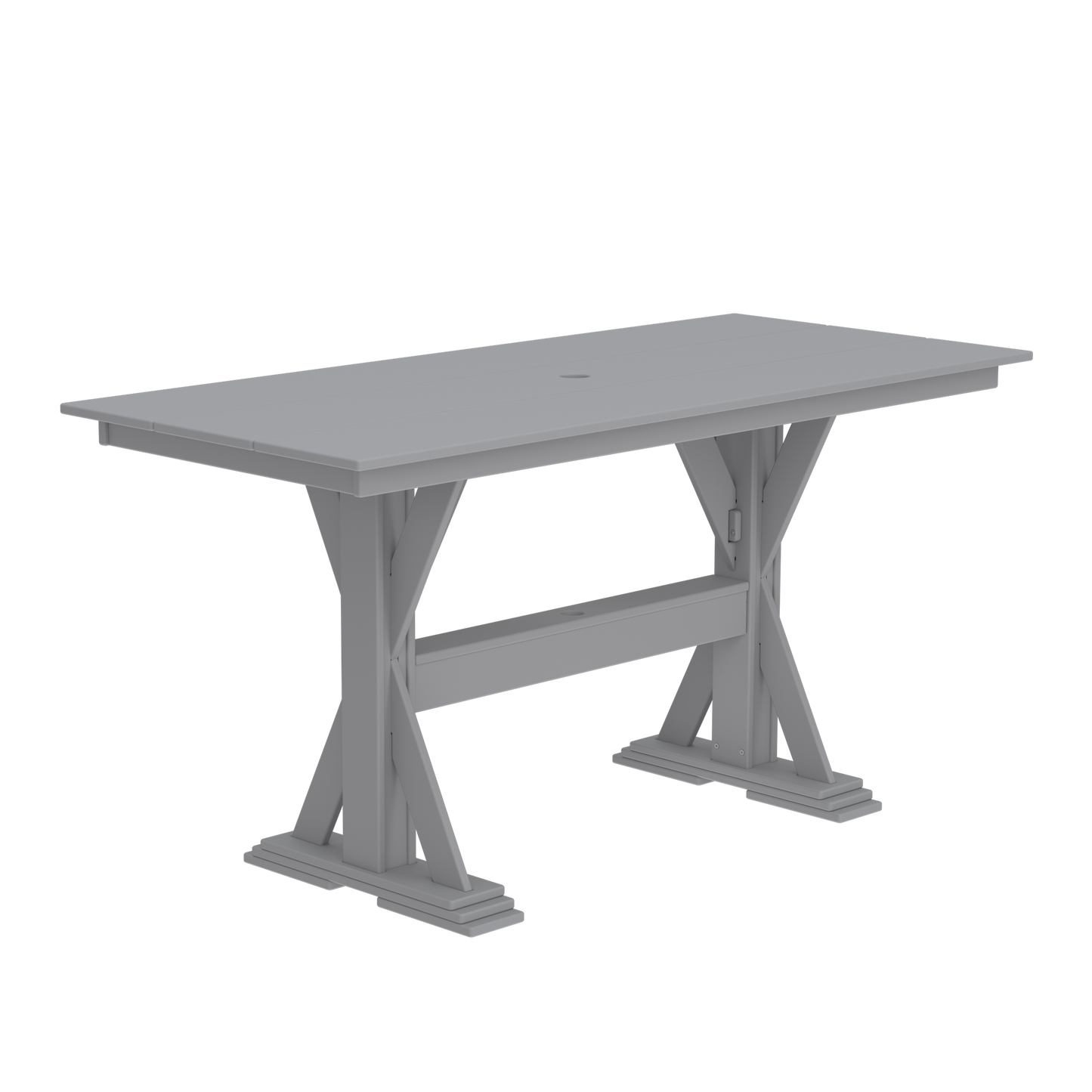 Modern Outdoor X-Base Pub Table 72"Wx32"Dx36"H
