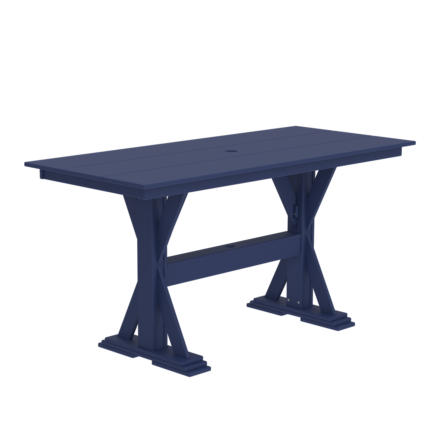 Modern Outdoor X-Base Pub Table 72"Wx32"Dx36"H