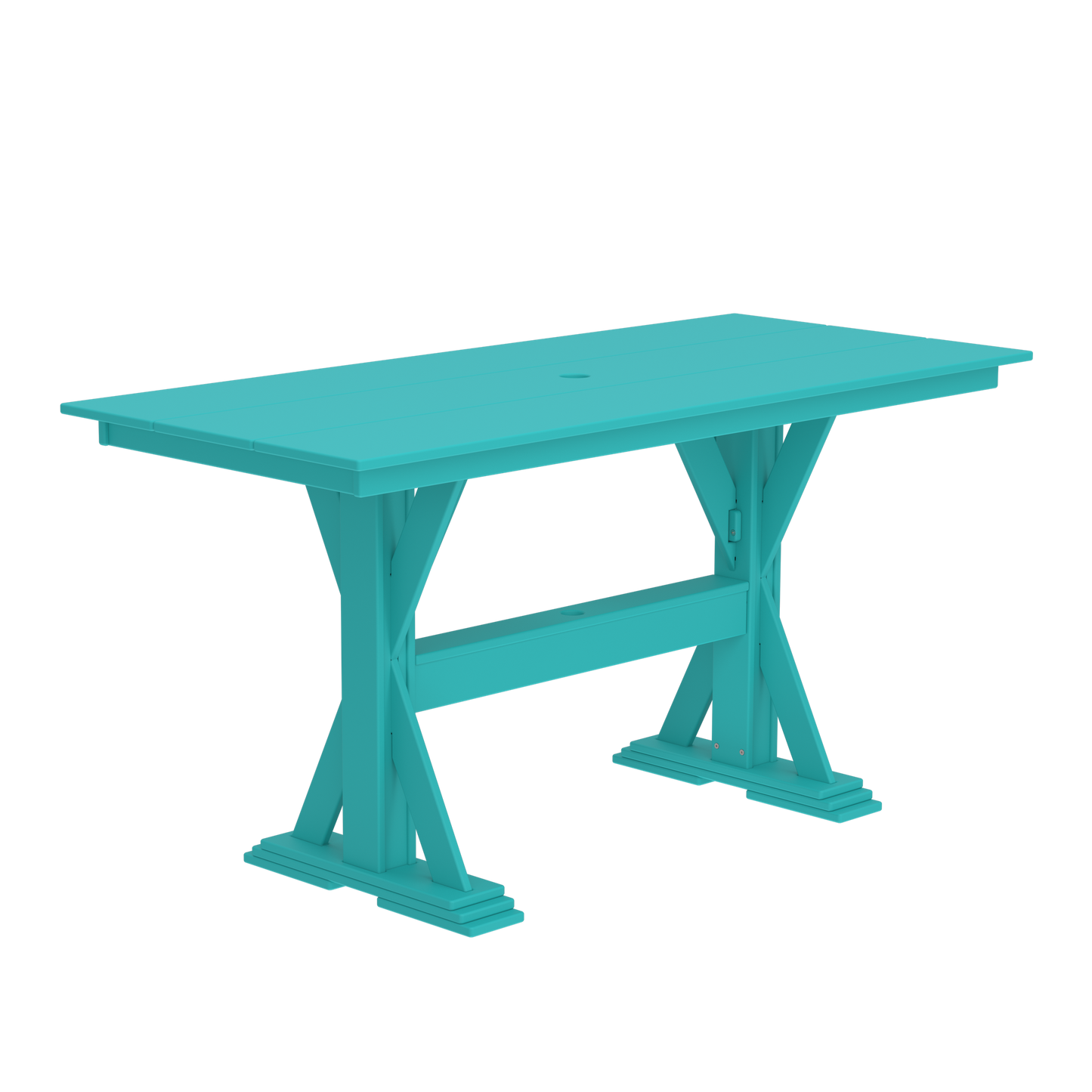 Modern Outdoor X-Base Pub Table 72"Wx32"Dx36"H