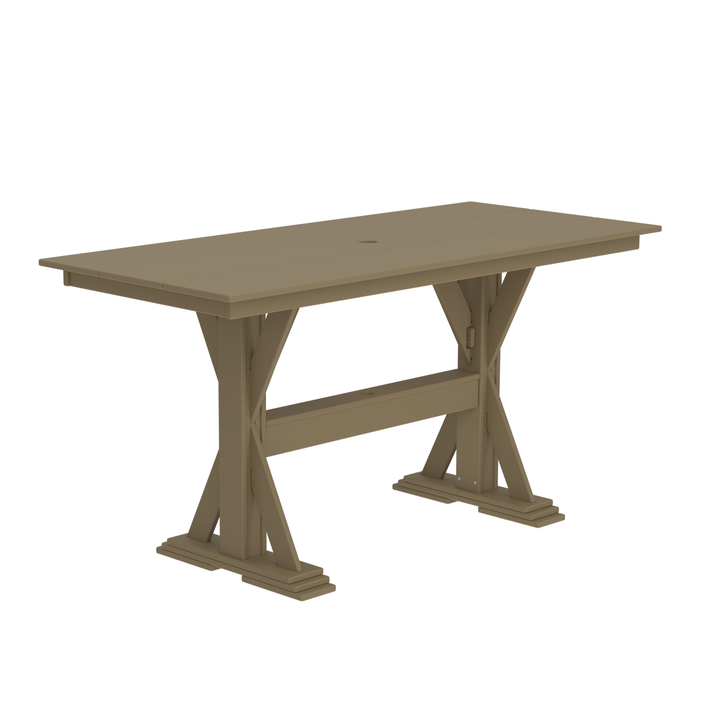 Modern Outdoor X-Base Pub Table 72"Wx32"Dx36"H
