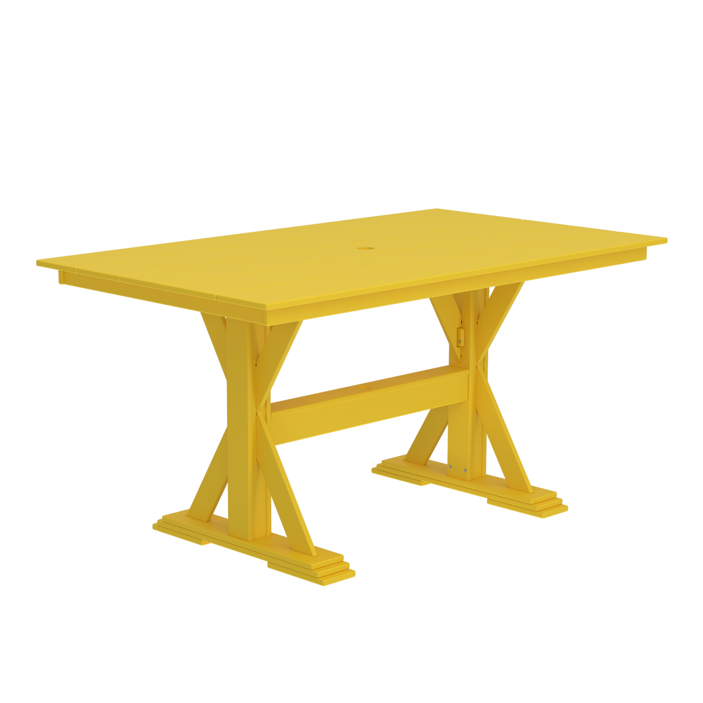 Modern Outdoor X-Base Pub Table 72"Wx42"Dx36"H