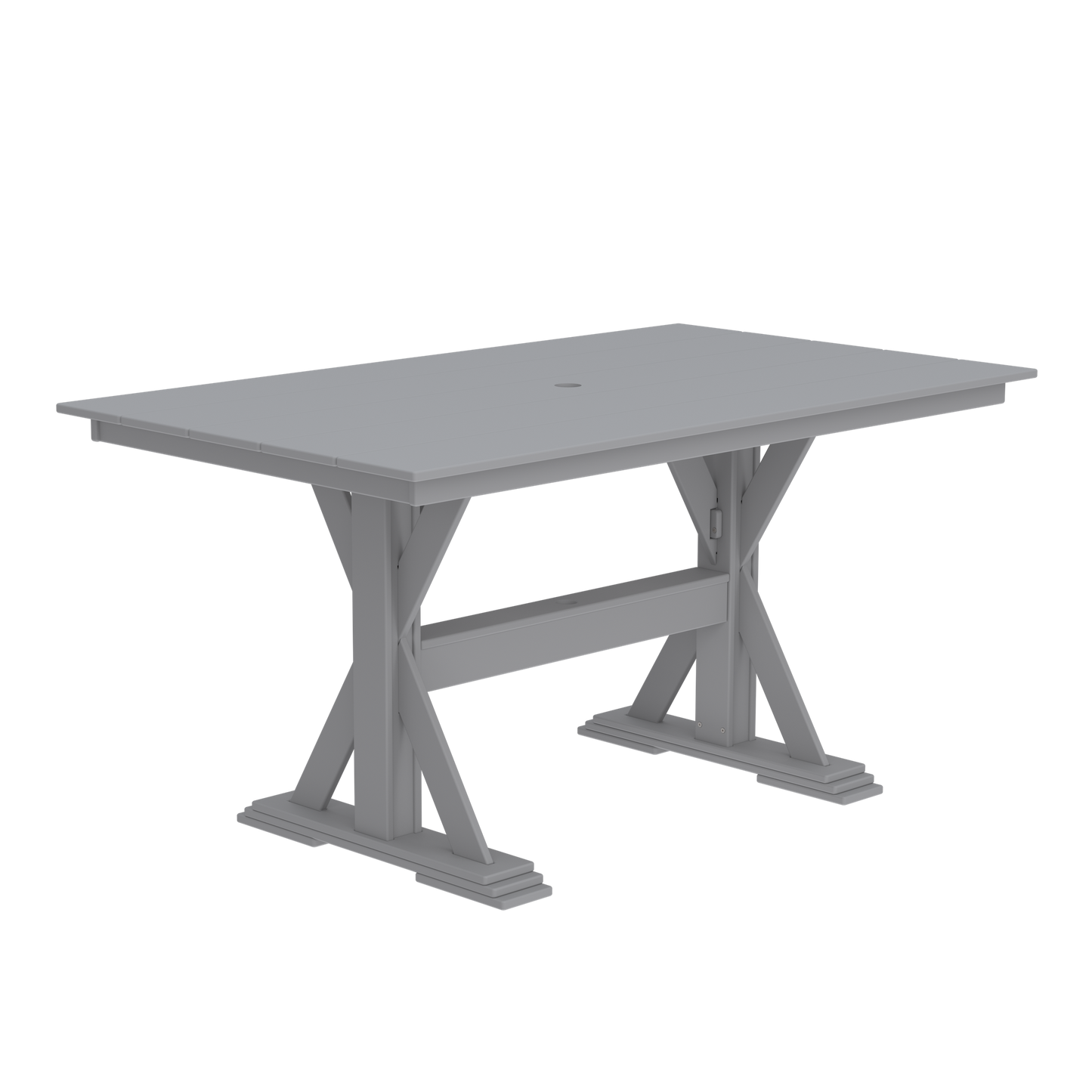 Modern Outdoor X-Base Pub Table 72"Wx42"Dx36"H