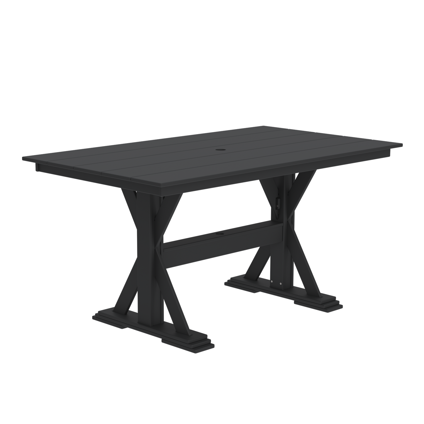 Modern Outdoor X-Base Pub Table 72"Wx42"Dx36"H
