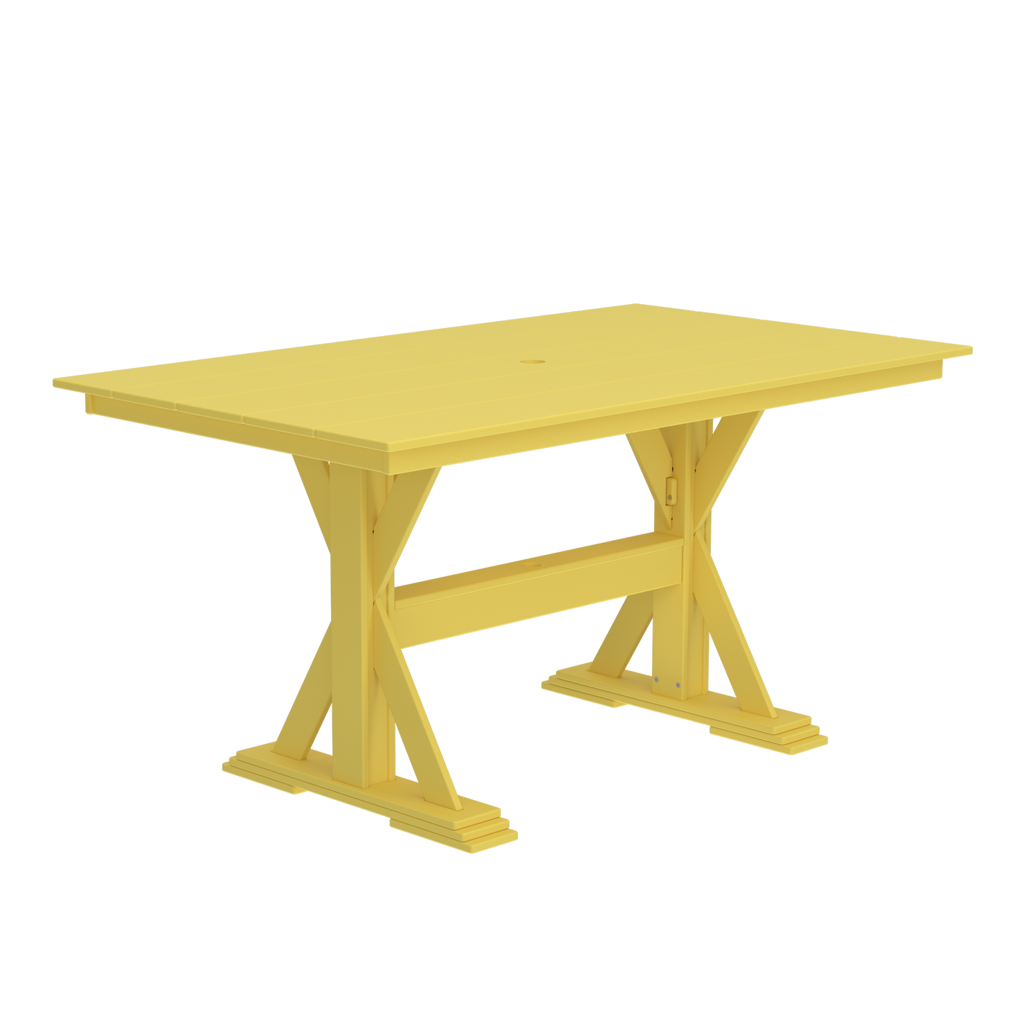 Modern Outdoor X-Base Pub Table 72"Wx42"Dx36"H