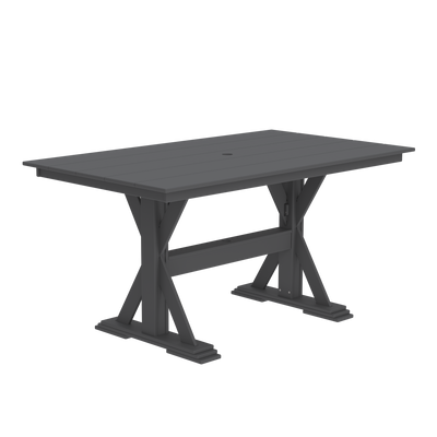 Modern Outdoor X-Base Pub Table 72"Wx42"Dx36"H