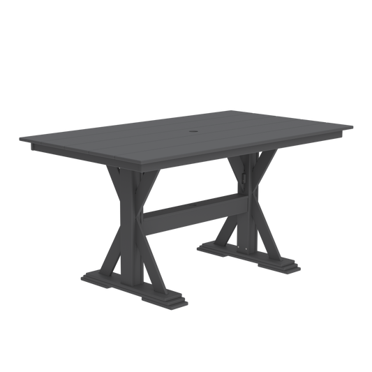 Modern Outdoor X-Base Pub Table 72"Wx42"Dx36"H