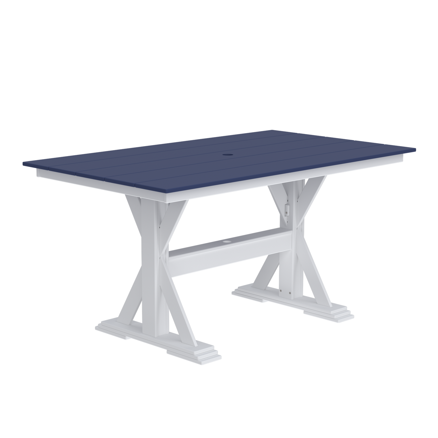 Modern Outdoor X-Base Pub Table 72"Wx42"Dx36"H