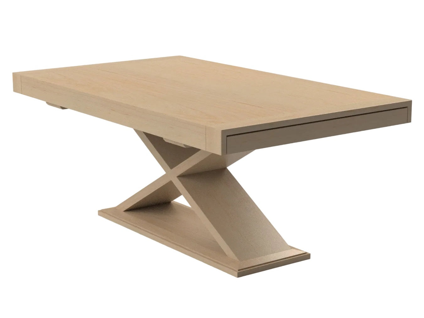 Mitered Dining Table with X-Pedestal Base