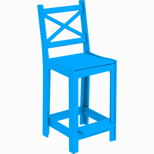 Modern Outdoor X-Back Bar Side Chair