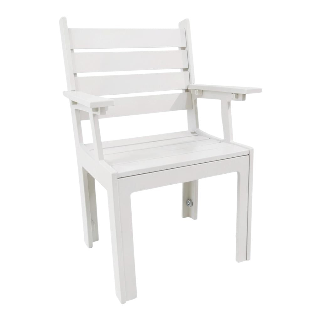 Modern Outdoor Slat Back Dining Arm Chair