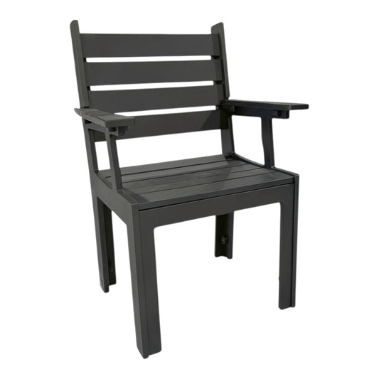 Modern Outdoor Slat Back Dining Arm Chair