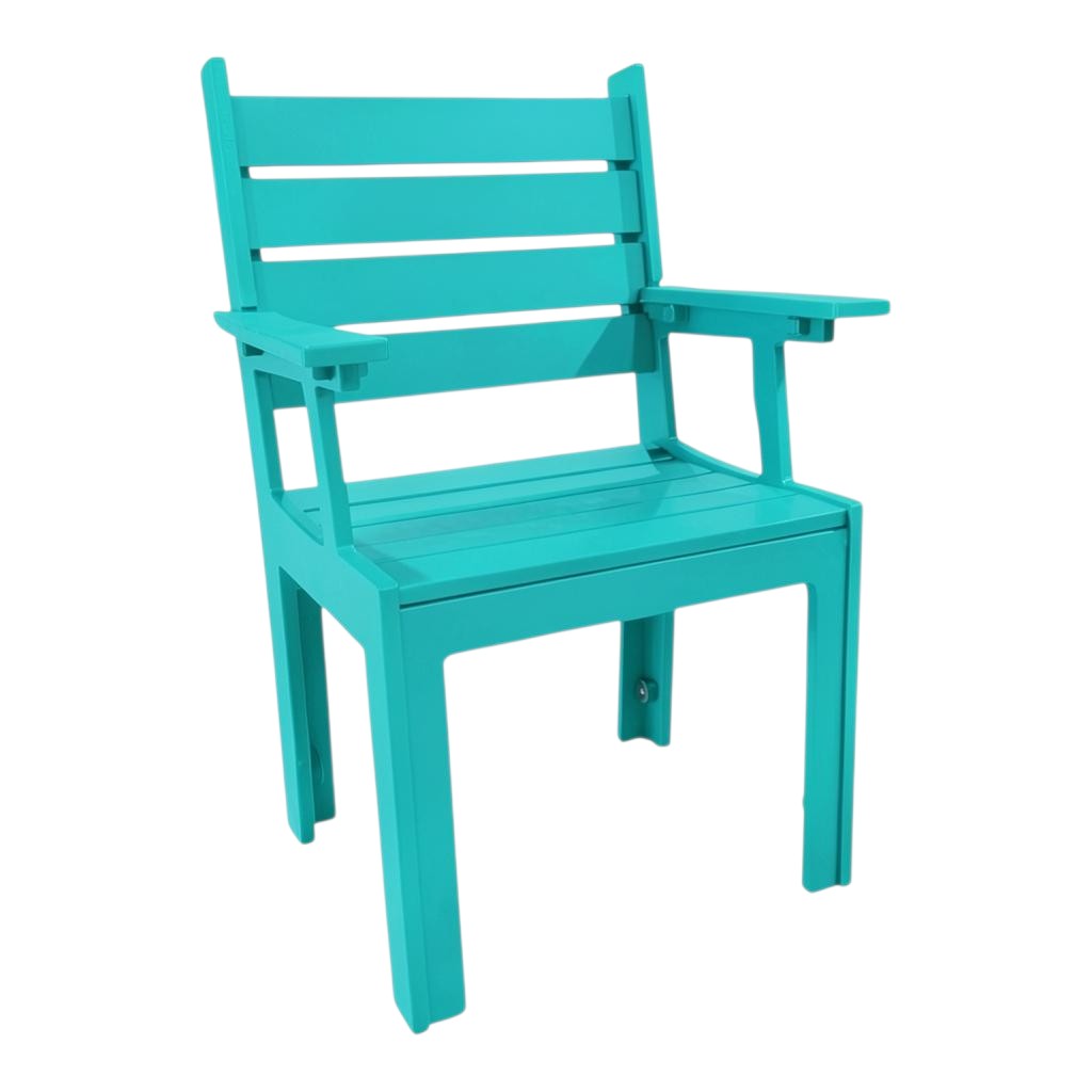 Modern Outdoor Slat Back Dining Arm Chair