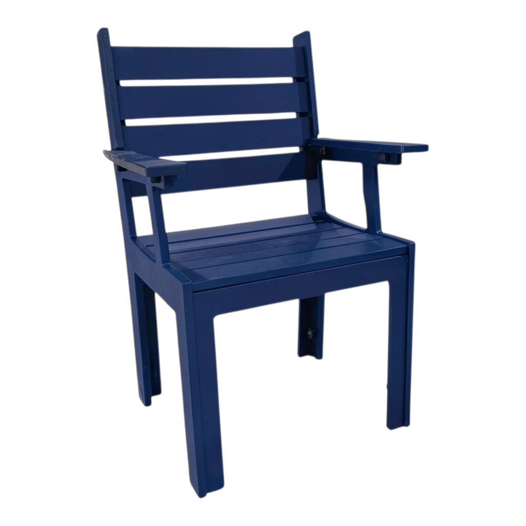 Modern Outdoor Slat Back Dining Arm Chair