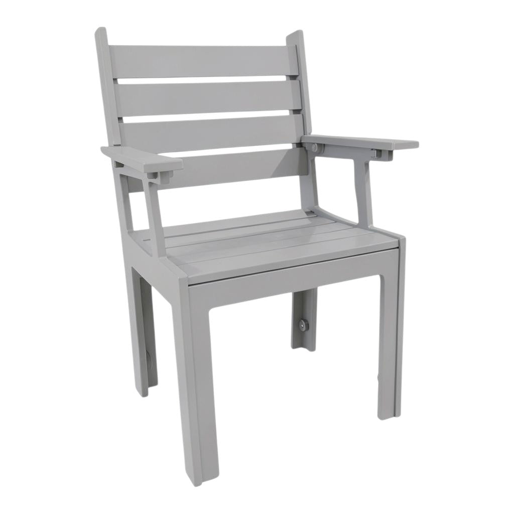 Modern Outdoor Slat Back Dining Arm Chair
