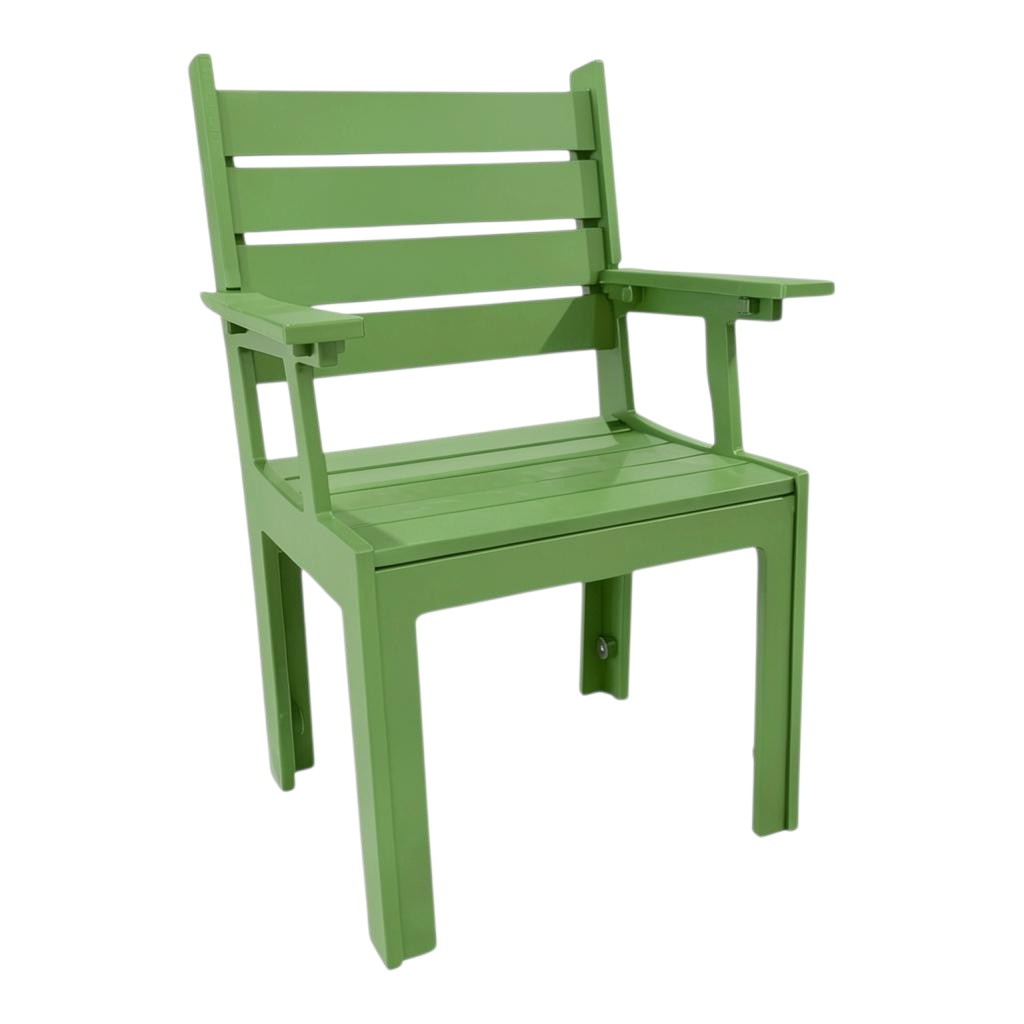 Modern Outdoor Slat Back Dining Arm Chair