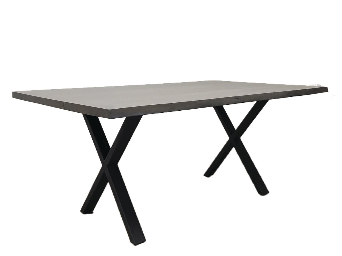 Live Edge Dining Table w/ Metal X-Base
