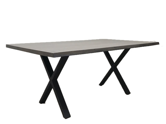 Live Edge Dining Table w/ Metal X-Base