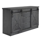 Barn Door  66" Sideboard W/ Drawers in Middle