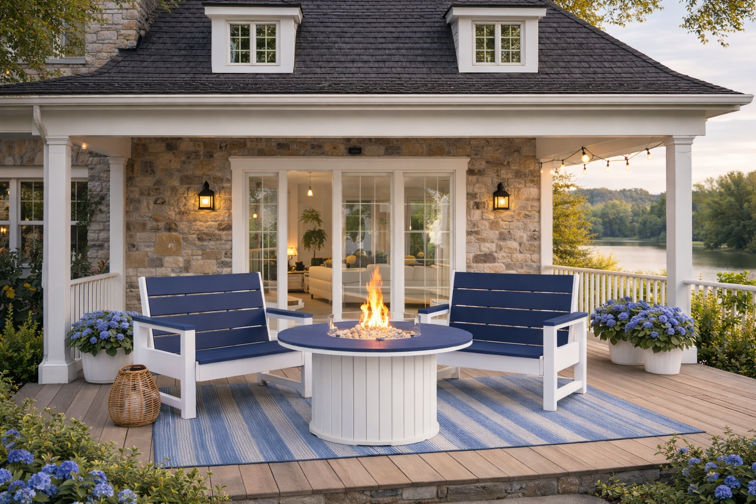 white & blue fire table & bench setting.png